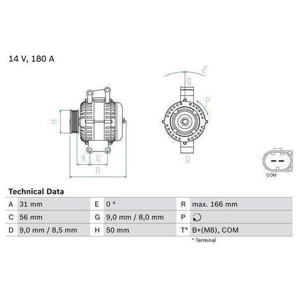 Bosch Reman Alternator 4765 0986047650 Bosch  - Town Parts