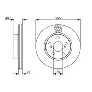 Bosch 2 x Vented Front Brake Discs 0 986 479 564