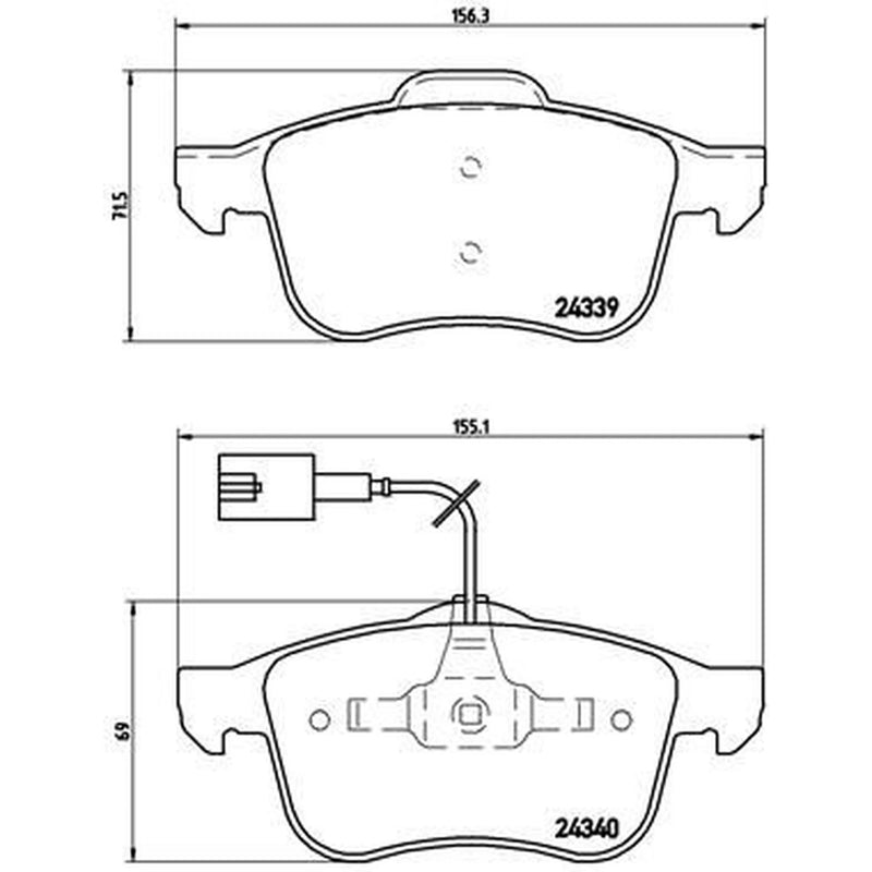 Brembo 4 x Front Brake Pad Set P23103