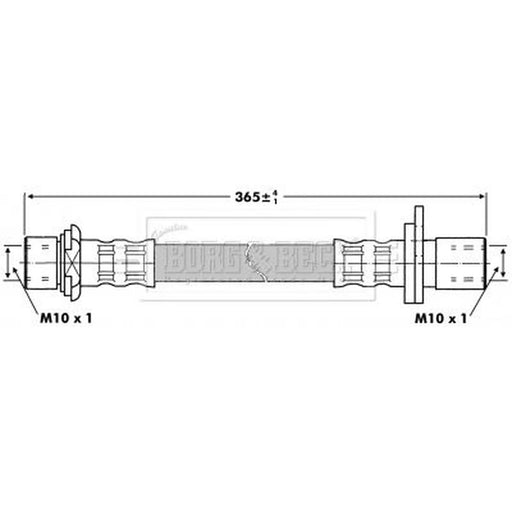 Borg & Beck Brake Hydraulic Hose Line Rear Left BBH6855