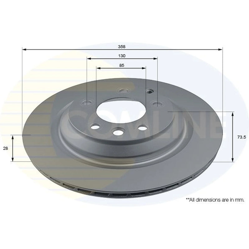 Comline 2 x Vented Rear Brake Discs ADC2820V