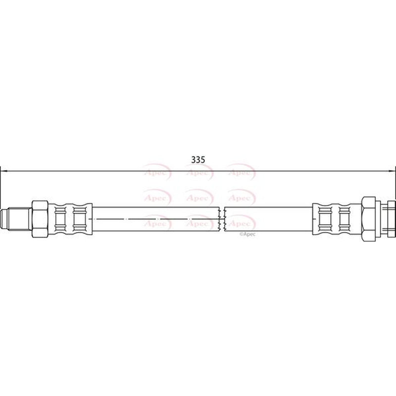 Apec Brake Hydraulic Hose Line Rear Left HOS4060