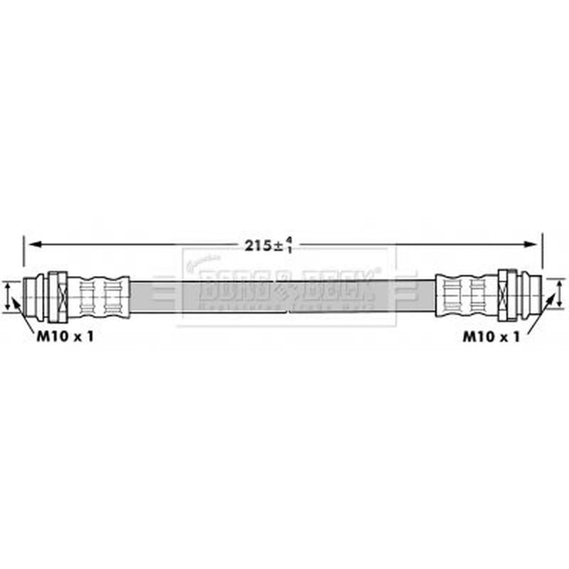 Borg & Beck Brake Hydraulic Hose Line Rear Left BBH6901