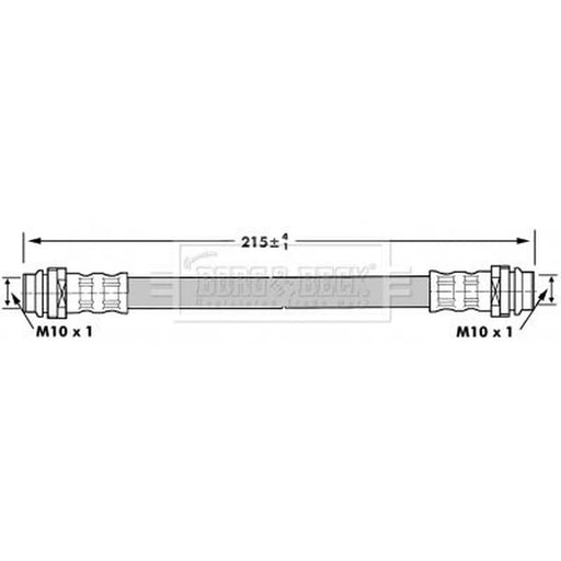 Borg & Beck Brake Hydraulic Hose Line Rear Left BBH6901