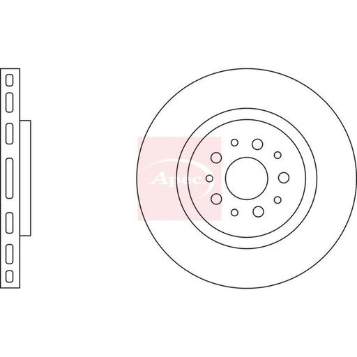 Apec 2 x Vented Front Brake Discs DSK2927