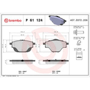 Brembo Rear Brake Pad Set P61124