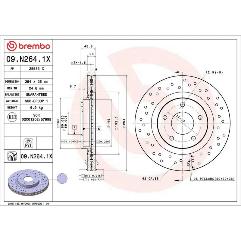 Brembo Xtra 2 x / Front Brake Discs 09.N264.1X