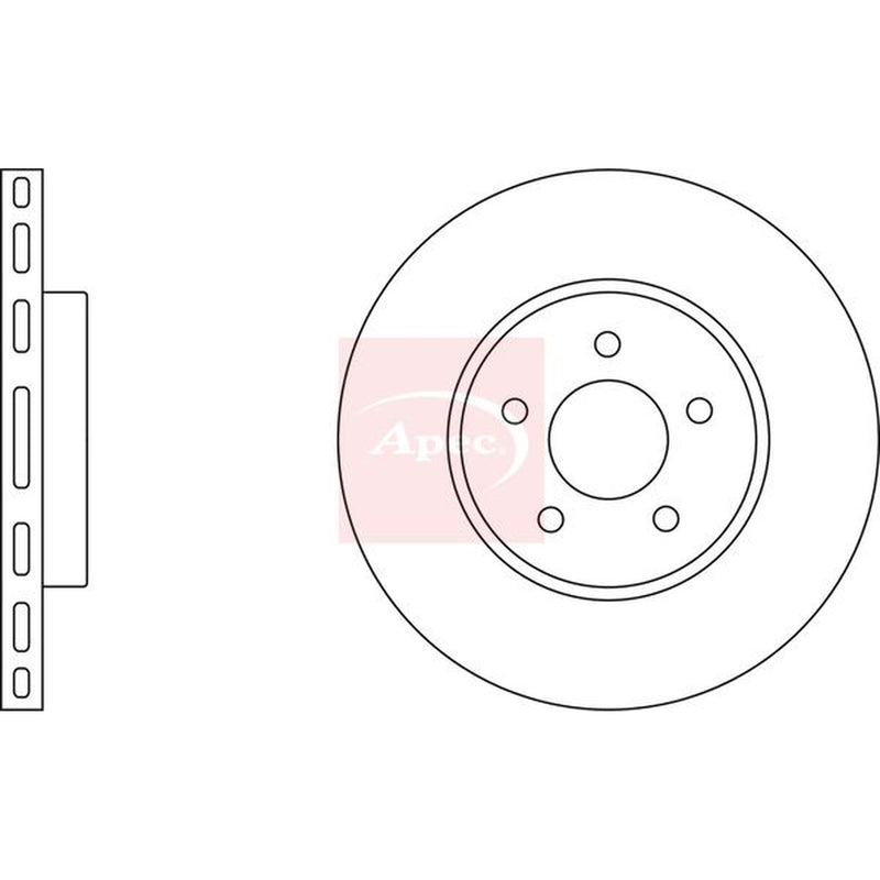 Apec 2 x Vented Front Brake Discs DSK2034