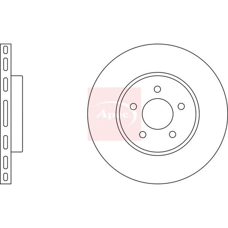 Apec 2 x Vented Front Brake Discs DSK2034