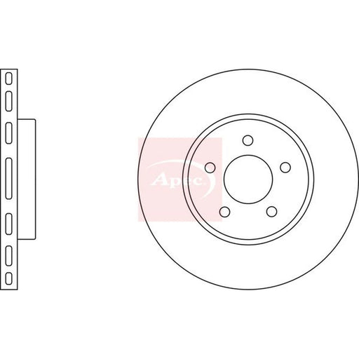 Apec 2 x Vented Front Brake Discs DSK2034
