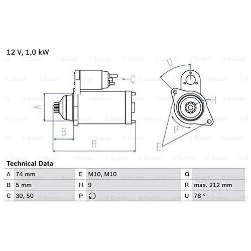 Bosch Reman Starter Motor 1870 0986018701 Bosch  - Town Parts