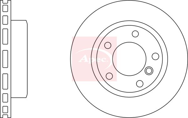 Apec 2 x Brake Disc Set Vented