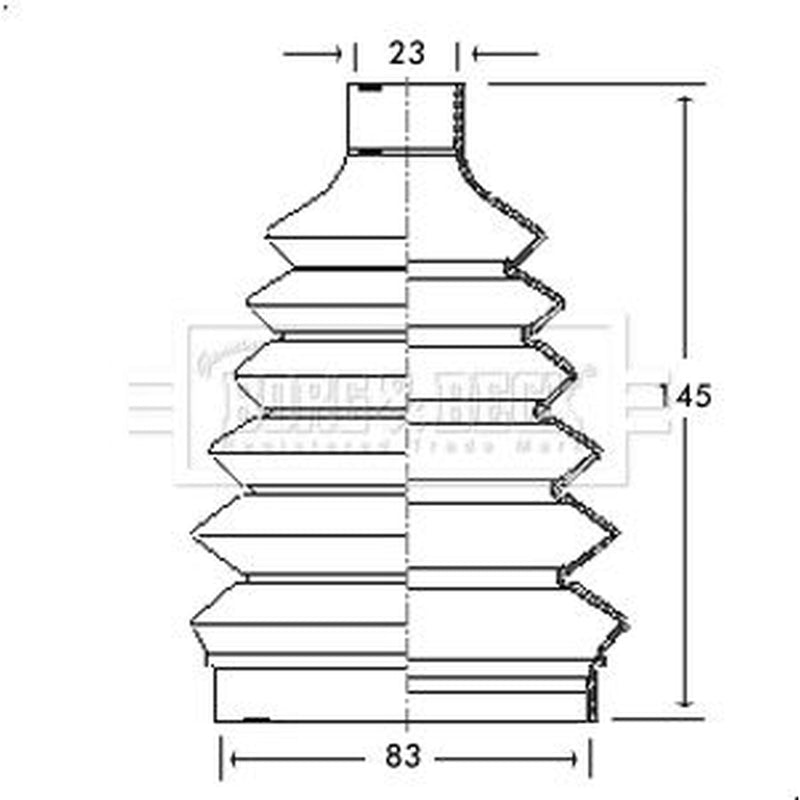 Borg & Beck Drive Shaft Bellow Kit Front Left Thermoplast BCB2325
