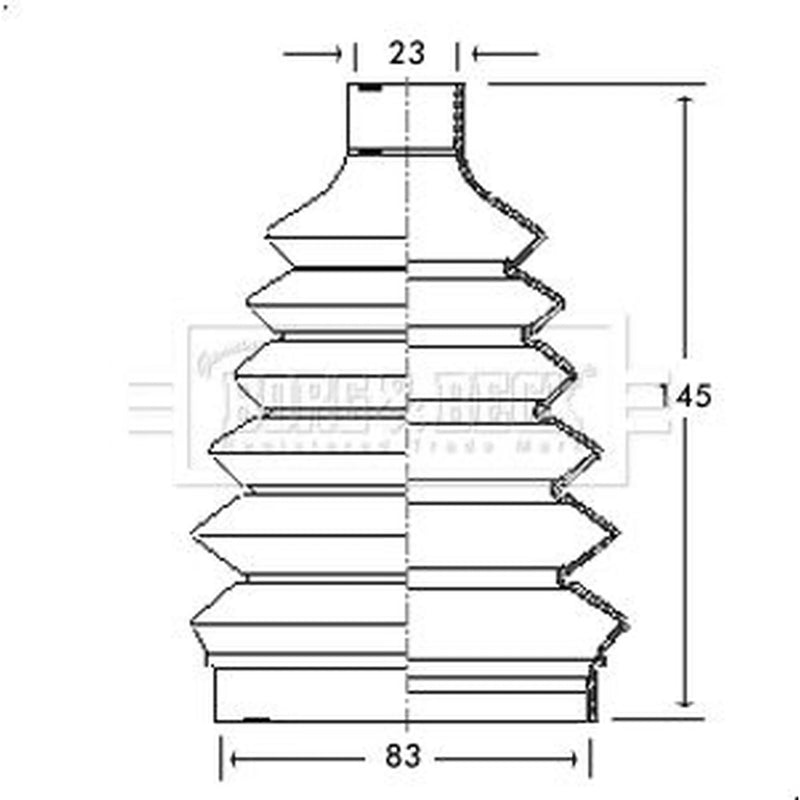 Borg & Beck Drive Shaft Bellow Kit Front Left Thermoplast BCB2325