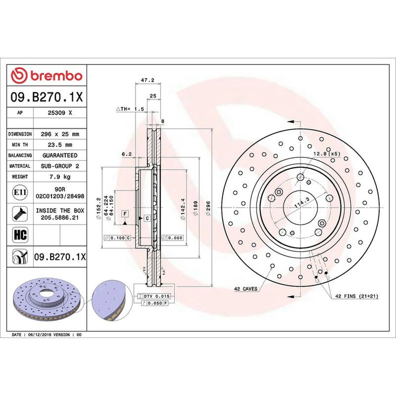 Brembo Xtra 2 x / Front Brake Discs 09.B270.1X