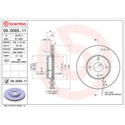 Brembo 2 x Internally Vented Front Brake Discs 09.D065.11
