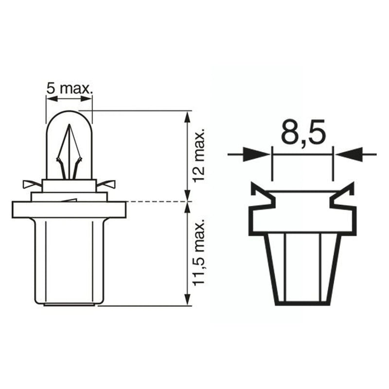 Bosch Car Light Bulb B8.5d 24V 1,2W 1 987 302 874