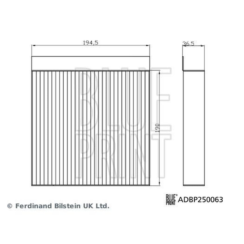 Blue Print Cabin Air Filter (Pollen Filter) ADBP250063