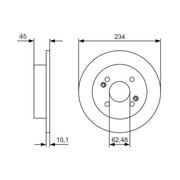Bosch 2 x Solid Rear Brake Discs 0 986 479 D02