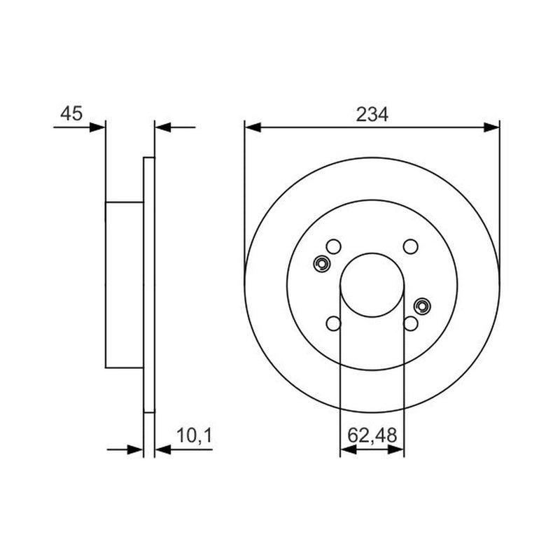 Bosch 2 x Solid Rear Brake Discs 0 986 479 D02