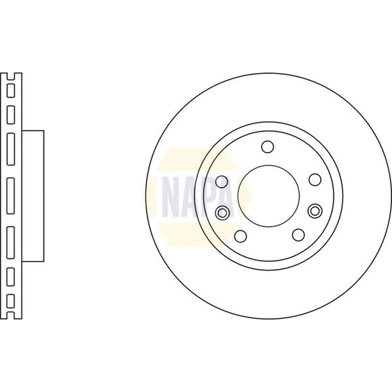 NAPA 2 x Vented Front Brake Discs NBD5199