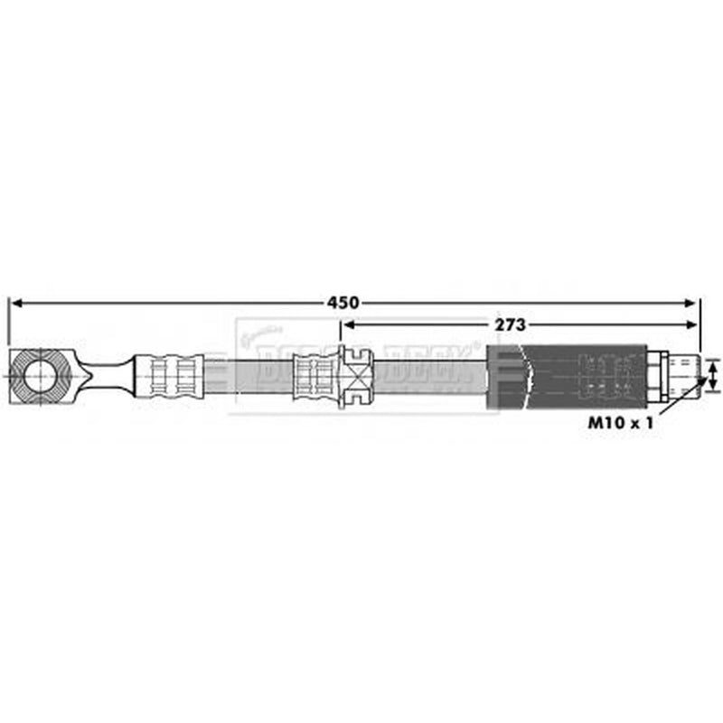 Borg & Beck Brake Hydraulic Hose Line Front Left BBH7123
