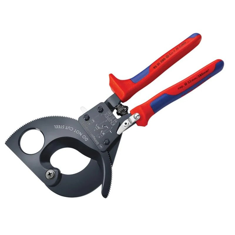 KNIPEX 95 31 280 Ratchet Action Cable Shears Multi-Component Grip 280mm