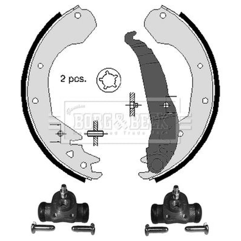 Borg & Beck Brake Shoe Set Axle Kit BBS1007K