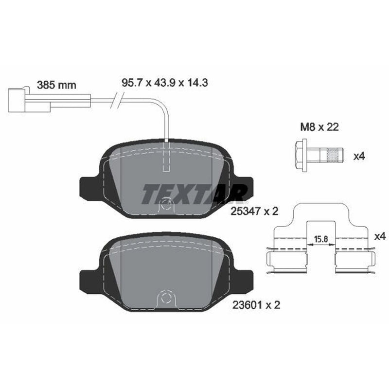 Textar Rear Brake Pad Set 2534701