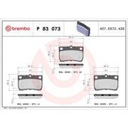 Brembo 4 x Rear Brake Pad Set P83073
