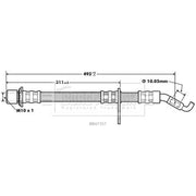 Borg & Beck Brake Hydraulic Hose Line Front Left BBH7357