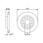 Bosch 2 x Vented Rear Brake Discs 0 986 479 366
