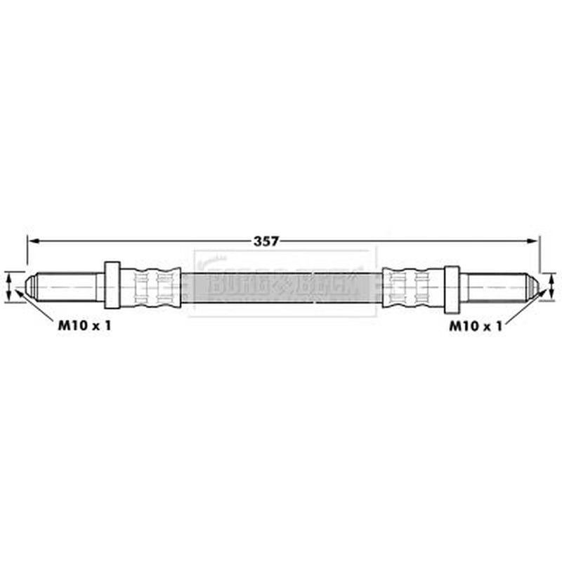 Borg & Beck Brake Hydraulic Hose Line Rear Left BBH6976