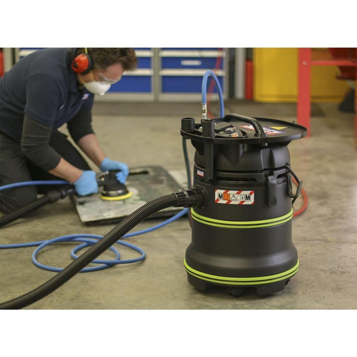 Sealey Vacuum Cleaner Industrial Dust-Free Wet/Dry 35L 1000W/230V Plastic Drum M Sealey  - Town Parts