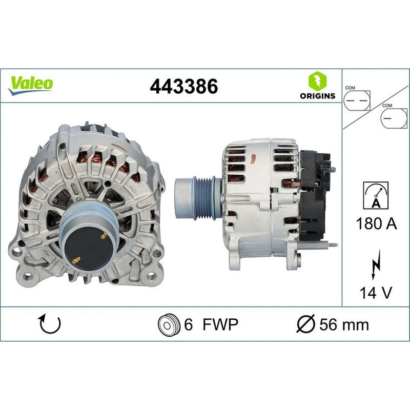 Valeo Car Alternator 12V 443386