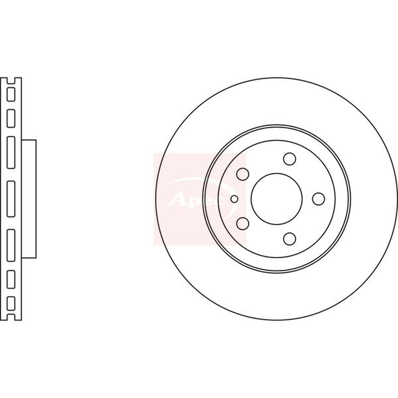 Apec 2 x Vented Front Brake Discs DSK696