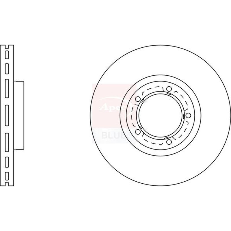 Apec 2 x Vented Front Brake Discs SDK6212