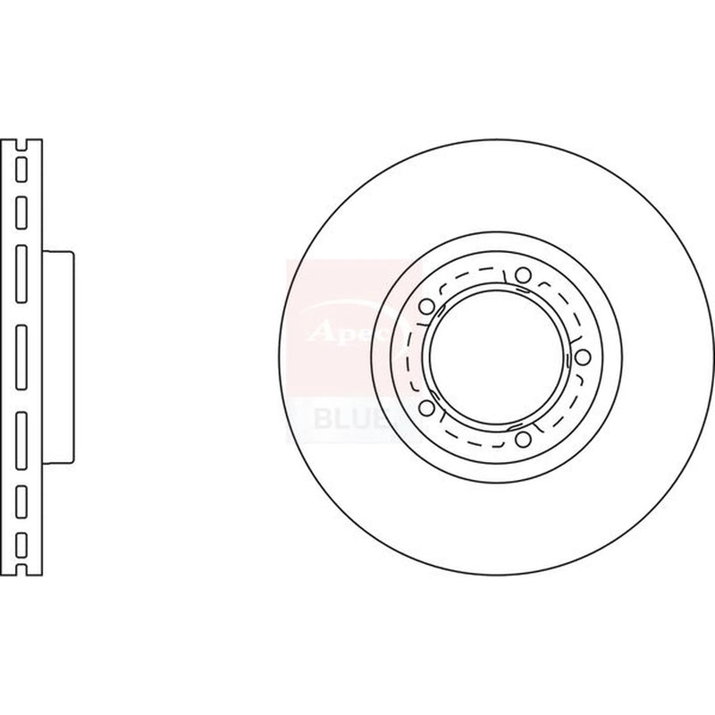 Apec 2 x Vented Front Brake Discs SDK6212