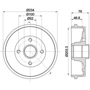 Mintex Brake Drum Assembly Rear MBD317
