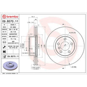 Brembo 2 x Internally Vented Front Brake Discs 09.B570.11