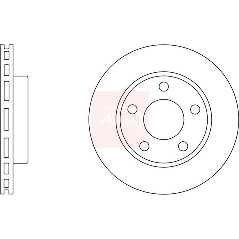 Apec 2 x Vented Rear Brake Discs DSK2380