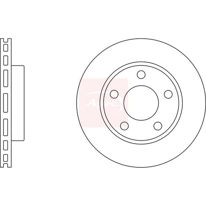 Apec 2 x Vented Rear Brake Discs DSK2380