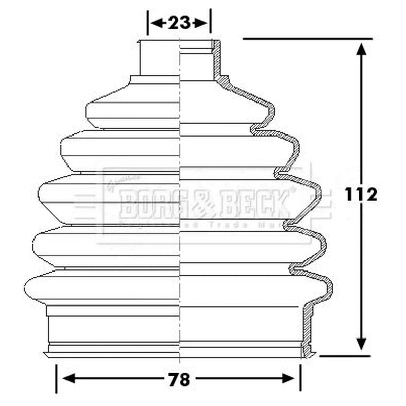 Borg & Beck Drive Shaft Bellow Kit Front Left Thermoplast BCB6251