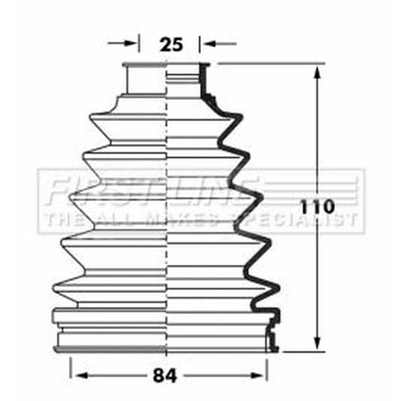First Line Drive Shaft Bellow Kit Front Left Thermoplast FCB6054