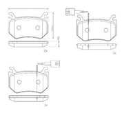 Brembo 4 x Rear Brake Pad Set P23184