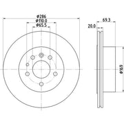 DON 2 x Rear Brake Discs PCD21552