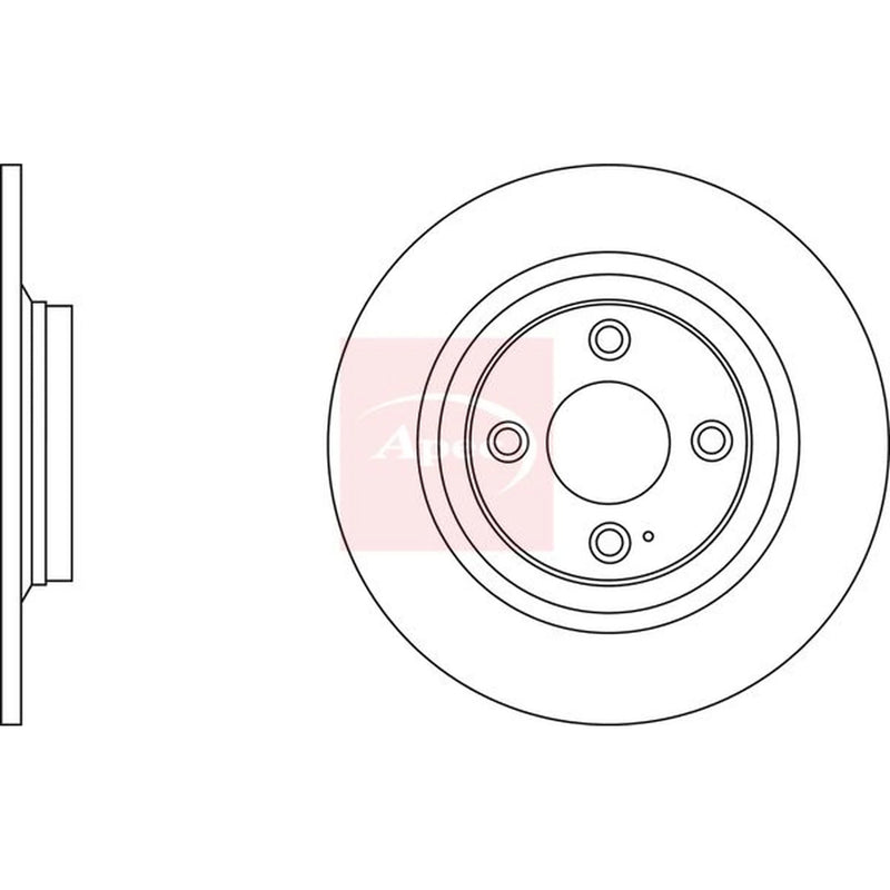 Apec 2 x Solid Rear Brake Discs DSK2579