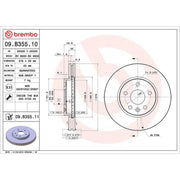 Brembo 2 x Front Brake Discs 09.B355.11