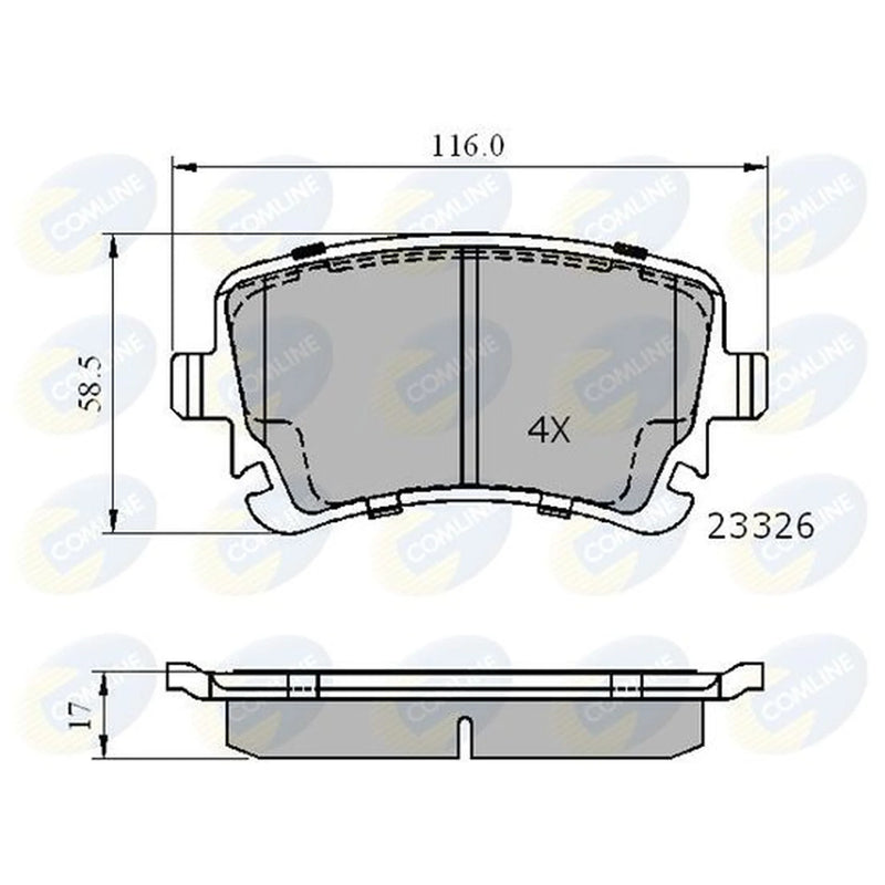 Comline 4 x Rear Brake Pad Set CBP01313