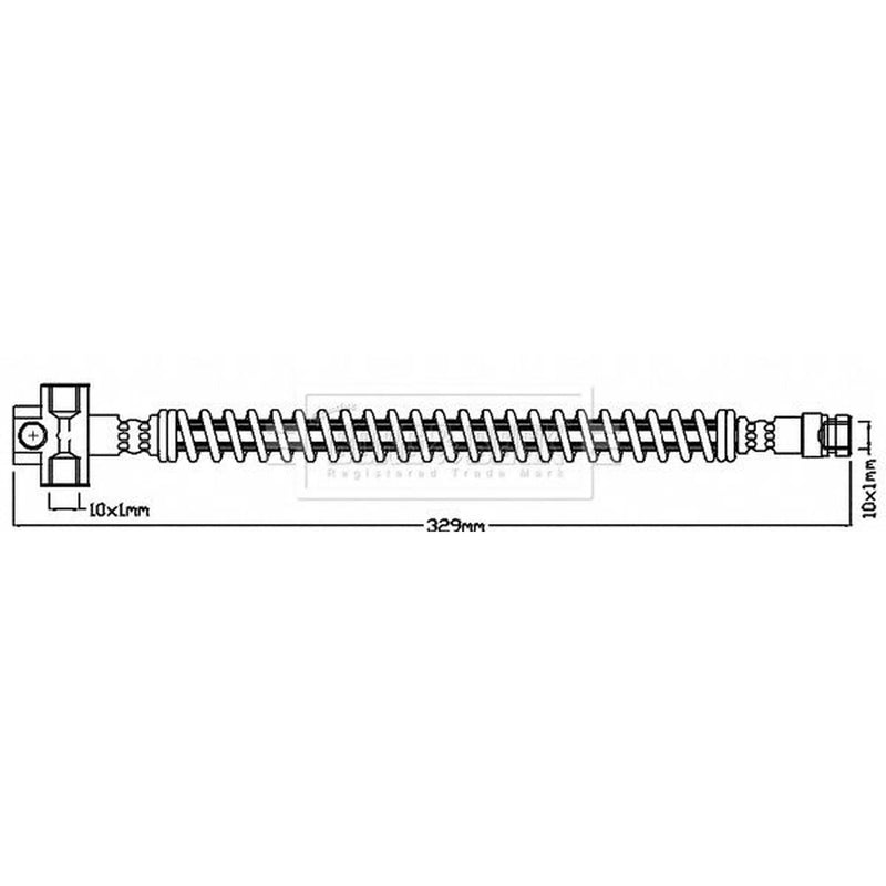 Borg & Beck Brake Hydraulic Hose Line Rear Left BBH8626